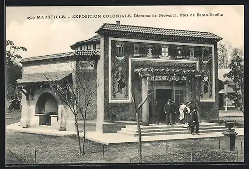 AK Marseille, Exposition Coloniale, Diorama de Provence, Mas de Santo-Estello