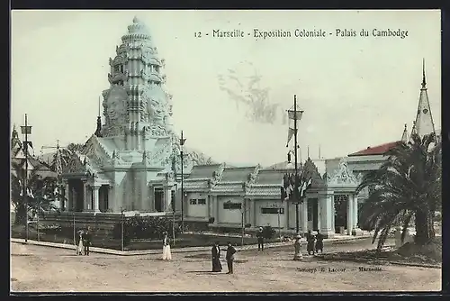 AK Marseille, Ausstellung, Exposition Coloniale, Palais du Cambodge
