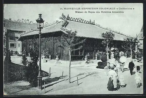 AK Marseille, Exposition coloniale 1906, Maison de Repos des Notables Annamites