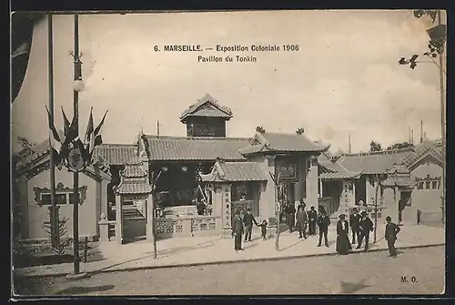 AK Marseille, Exposition coloniale 1906, Pavillon du Tonkin