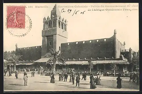 AK Marseille, Exposition coloniale 1906, Palais du Gouvernement Général