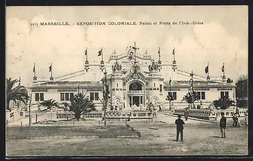 AK Marseille, Exposition coloniale 1906, Palais et Ponts de l`Indo-Chine