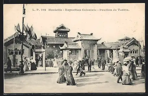 AK Marseille, Exposition coloniale 1906, Pavillon du Tonkin