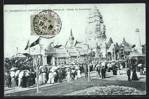 AK Marseille, Exposition coloniale 1906, Palais du Cambodge