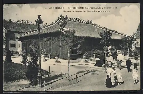 AK Marseille, Exposition coloniale 1906, Maison de Repos des Notables Annamites