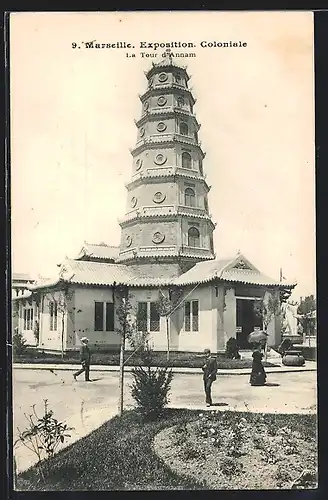 AK Marseille, Exposition coloniale 1906, La Tour de l` Annam