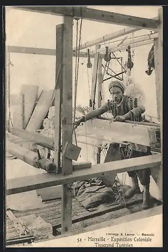 AK Marseille, Koloniale Ausstellung 1906 mit einem Teppichweber