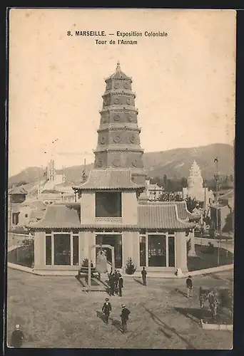 AK Marseille, Exposition coloniale 1906, Tour de l` Annam