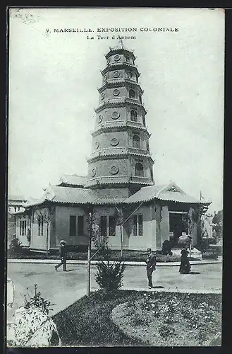 AK Marseille, Exposition coloniale 1906, La Tour de l` Annam