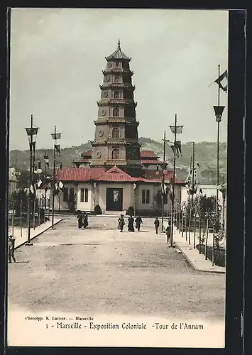 AK Marseille, Exposition coloniale 1906, Tour d` Annam