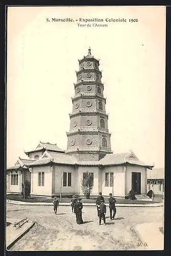 AK Marseille, Exposition coloniale 1906, Tour de l` Annam