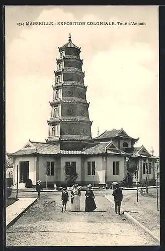 AK Marseille, Exposition coloniale 1906, Tour de l` Annam