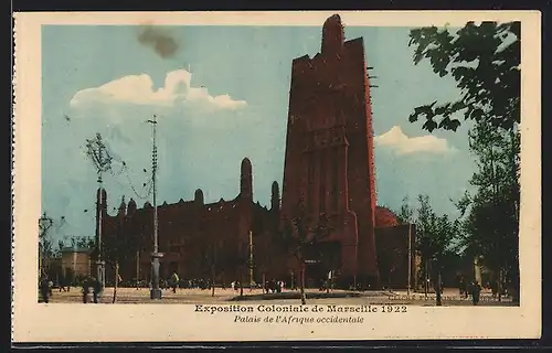 AK Marseille, Exposition coloniale 1922, Palais de l`Afrique occidentale