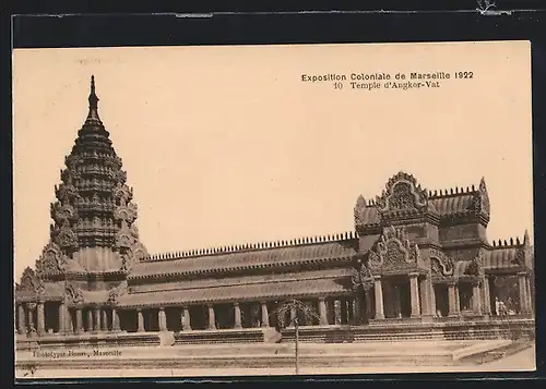 AK Marseille, Exposition coloniale 1922, Temple d`Angkor-Vat