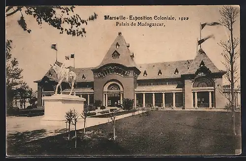 AK Marseille, Exposition coloniale 1922, Palais de Madagascar