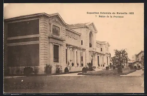 AK Marseille, Exposition coloniale 1922, Palais de la Provence