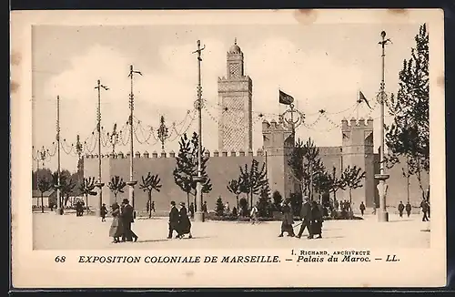 AK Marseille, Exposition coloniale 1922, Palais du Maroc