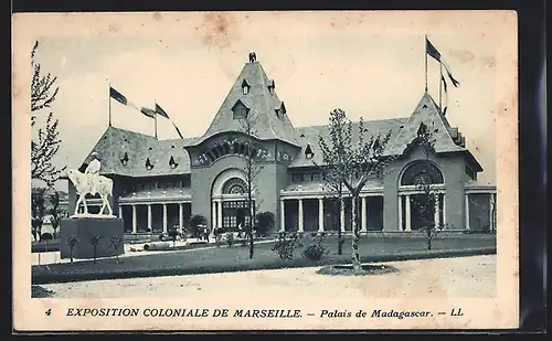 AK Marseille, Exposition coloniale 1922, Palais de Madagascar