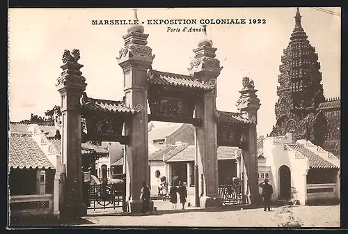 AK Marseille, Exposition coloniale 1922, Porte d` Annam