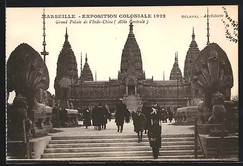 AK Marseille, Exposition coloniale 1922, Grand Palais de l` Indo Chine