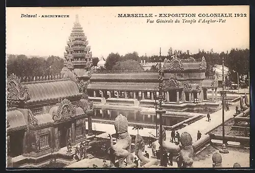 AK Marseille, Exposition coloniale 1922, Vue Generale du Temple d`Angkor-Vat
