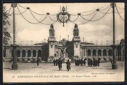 AK Marseille, Exposition coloniale 1922, Le Grand Palais