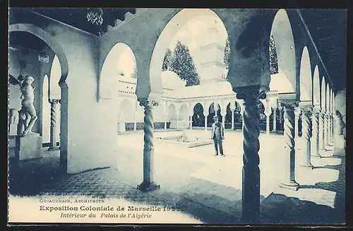 AK Marseille, Exposition coloniale 1922, Intèrieur du Palais de l` Algèrie