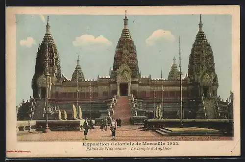 AK Marseille, Exposition coloniale 1922, Palais de l`Indochine, Le Temple d`Angkor