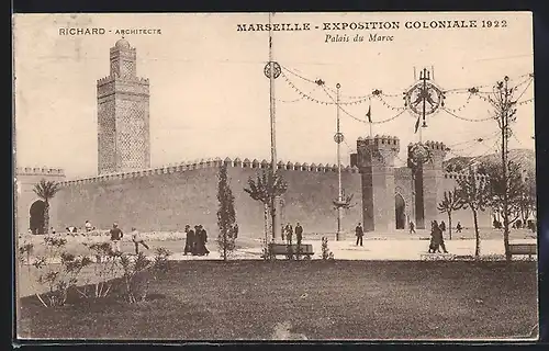 AK Marseille, Exposition coloniale 1922, Palais du Maroc