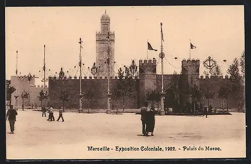 AK Marseille, Exposition coloniale 1922, Palais du Maroc