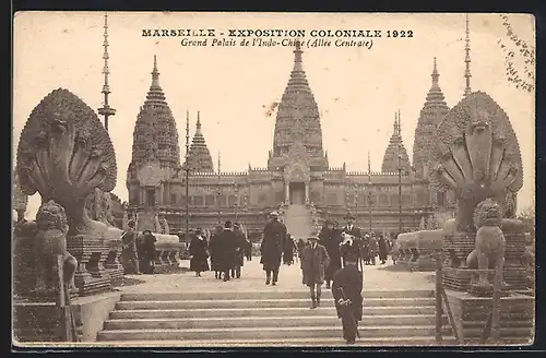AK Marseille, Exposition coloniale 1922, Grand Palais de l` Indo Chine