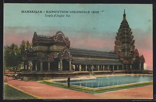 AK Marseille, Exposition coloniale 1922, Temple d`Angkor-Vat