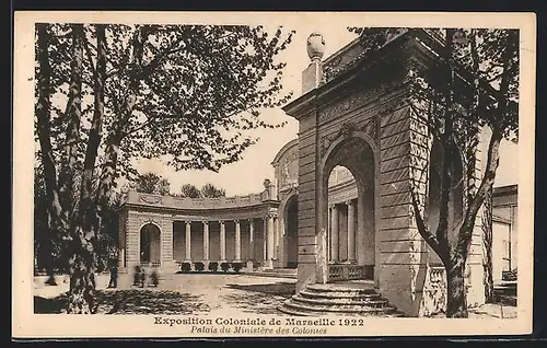 AK Marseille, Exposition coloniale 1922, Palais du Ministère des Colonies