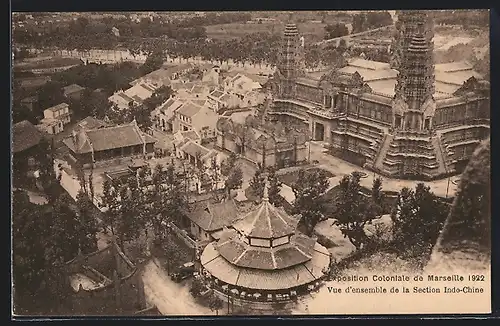 AK Marseille, Exposition coloniale 1922, Vue d`ensemble de la Section Indo-Chine