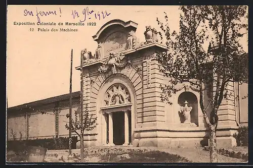 AK Marseille, Exposition coloniale 1922, Palais des Machines