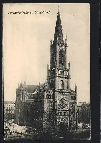 AK Düsseldorf, Ansicht der Johanniskirche