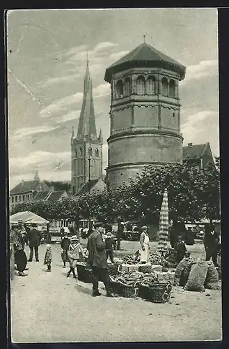 AK Düsseldorf, Schlossturm & Lambertuskirche