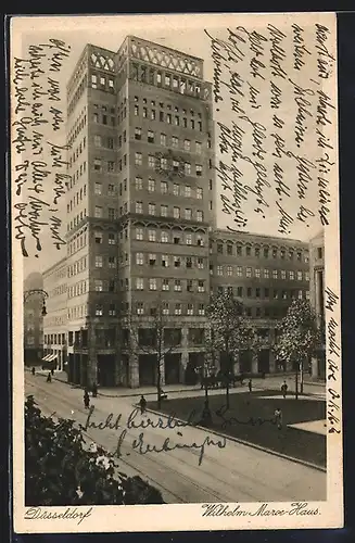 AK Düsseldorf, Strassenpartie am Wilhelm Marx-Haus