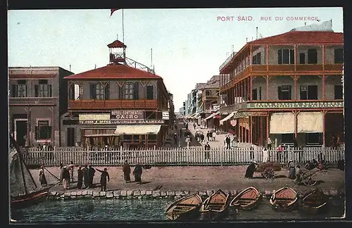 AK Port Said, Rue du Commerce, Strassenpartie