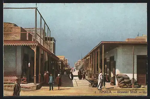 AK Ismailia, La Rue Alexandre, Strassenpartie