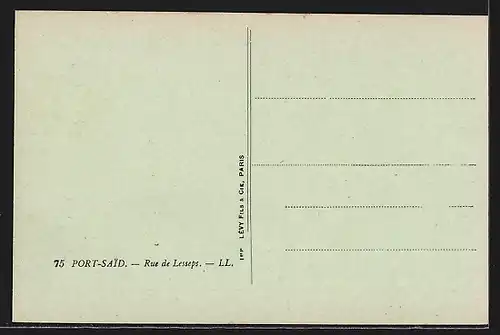 AK Port-Said, Rue de Lesseps, Strassenpartie