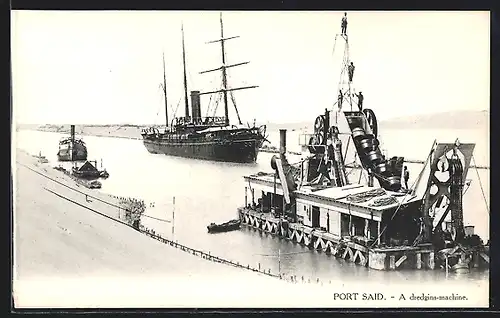 AK Port Said, a dredgins-machine, Segelschiff