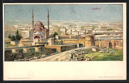 Künstler-AK Richard Hegedüs-Geiger: Cairo, Panoramablick auf die Stadt