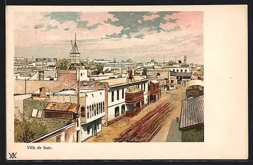 AK Ville de Suez, Teilansicht