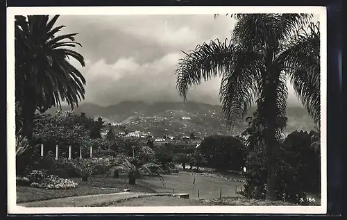 AK Funchal, Parkpartie mit Blick auf die Stadt