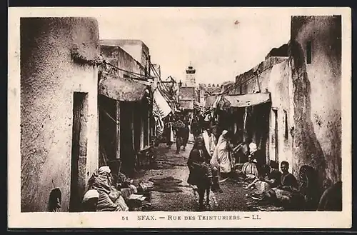 AK Sfax, Rue des Teinturiers, Strassenpartie