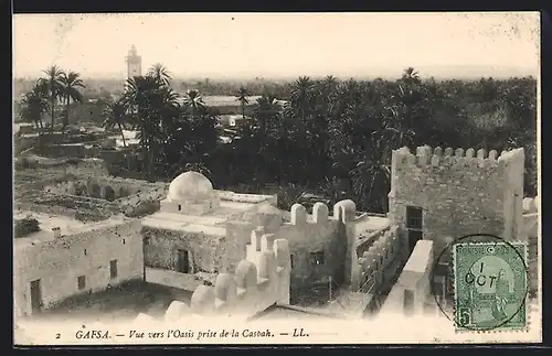 AK Gafsa, Vue vers l`Oasis prise de la Casbah