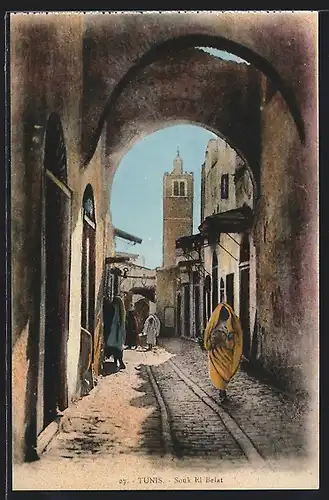AK Tunis, Souk El Belat mit Frauen