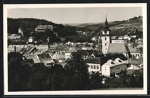 AK Velké Mezirici, Panoramaansicht aus der Vogelperspektive