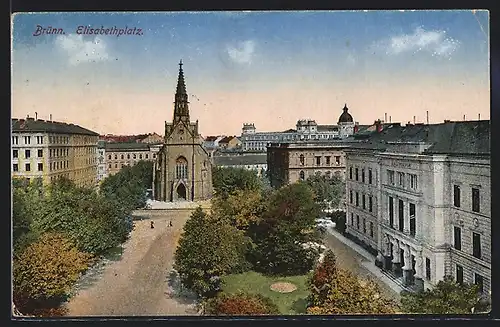 AK Brünn / Brno, Blick auf den Elisabethplatz